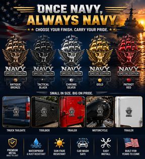NavyHonor – Navy Veteran Metal Auto Emblem