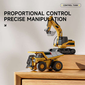 TitanSite – Interactive RC Excavator, Dump Truck & Forklift Set