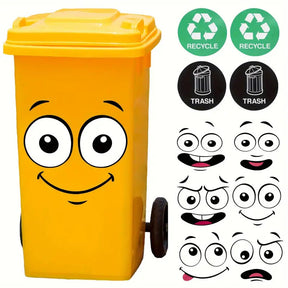 EcoSmile – Eco-Friendly Trash Can Face Sticker Set