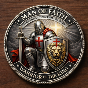 FaithValor – Man of Faith Warrior of the King Challenge Coin