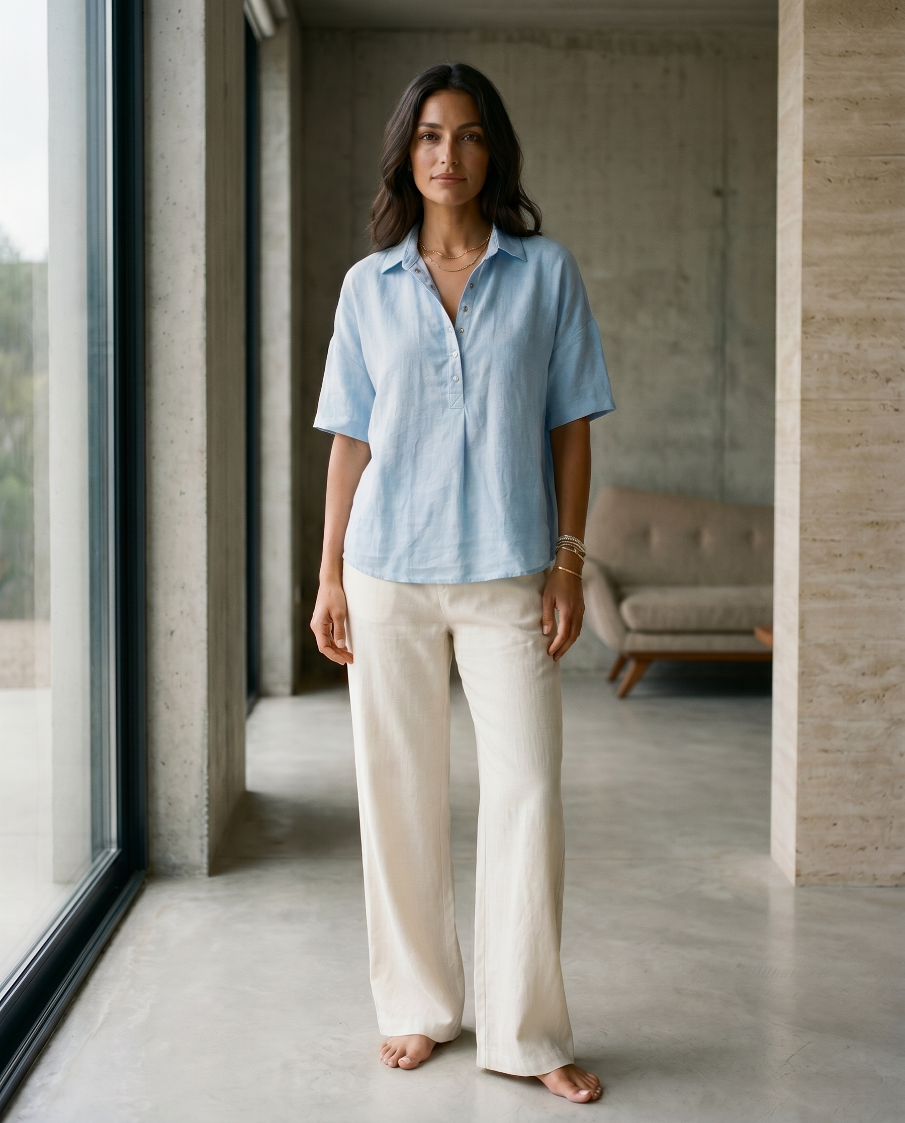 Malin — Linen Relaxed Fit Shirt with Classic Collar