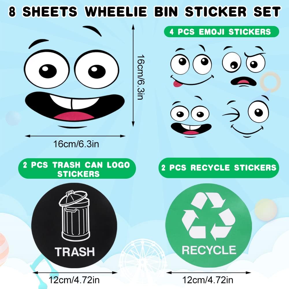 EcoSmile – Eco-Friendly Trash Can Face Sticker Set