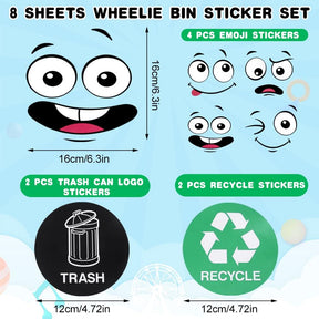EcoSmile – Eco-Friendly Trash Can Face Sticker Set