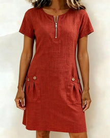 UrbanBreeze Zip – Everyday Cotton-Line Dress