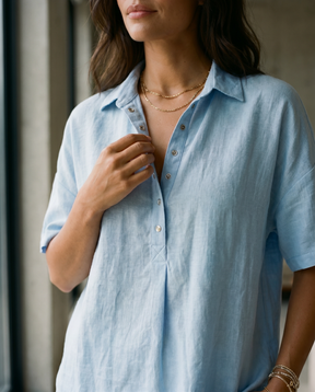 Malin — Linen Relaxed Fit Shirt with Classic Collar