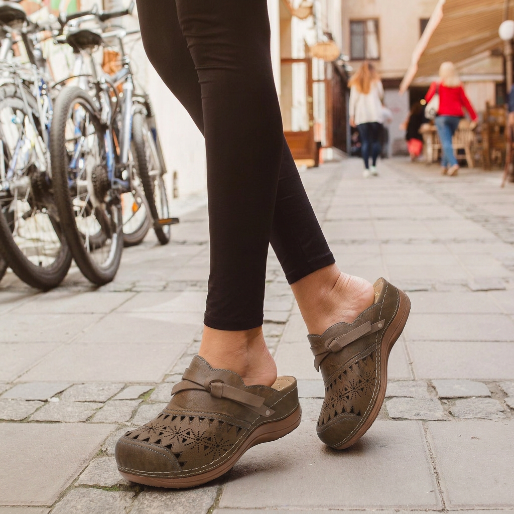 Rosalie — Laser-Cut Clog with Bow Detail