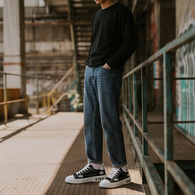 CanvaLift — Platform Sneaker with Stitched Label Details