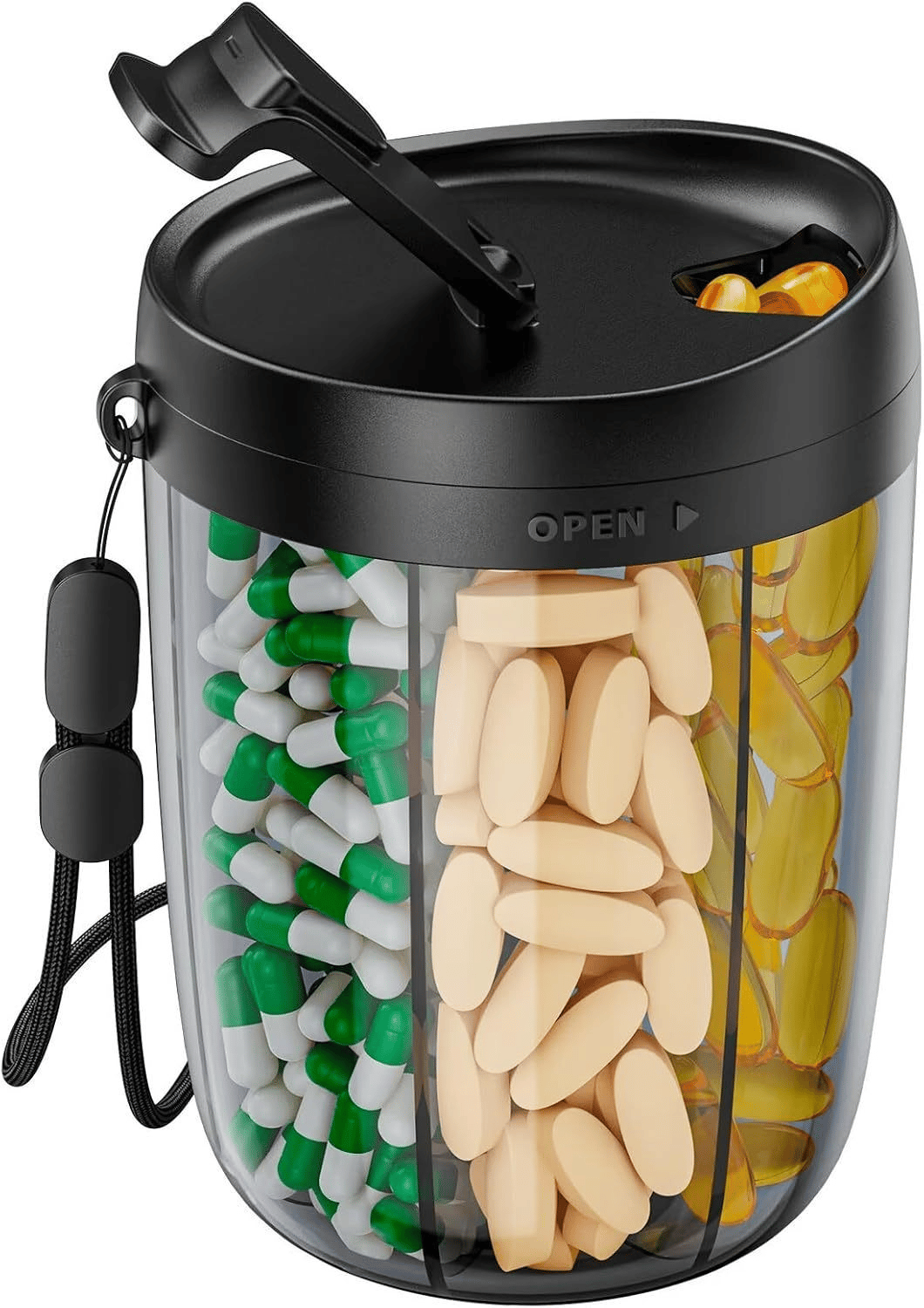 DailyMeds – 6 Compartment Pill Storage Container