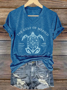 CoastMuse – Gulf Print V-Neck Women’s T-Shirt