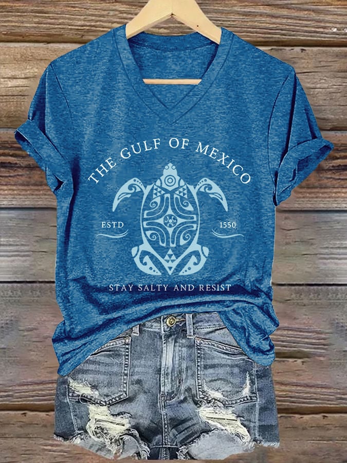 CoastMuse – Gulf Print V-Neck Women’s T-Shirt