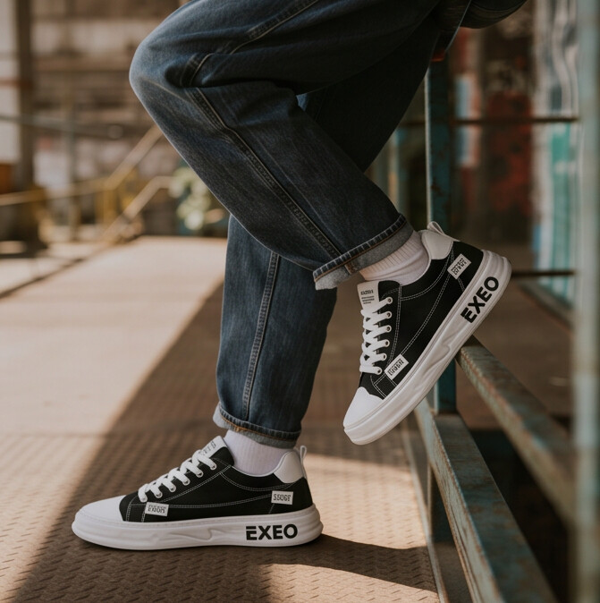 CanvaLift — Platform Sneaker with Stitched Label Details