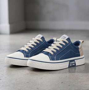 Retroglide — Canvas Court Sneaker with Graphic Sole
