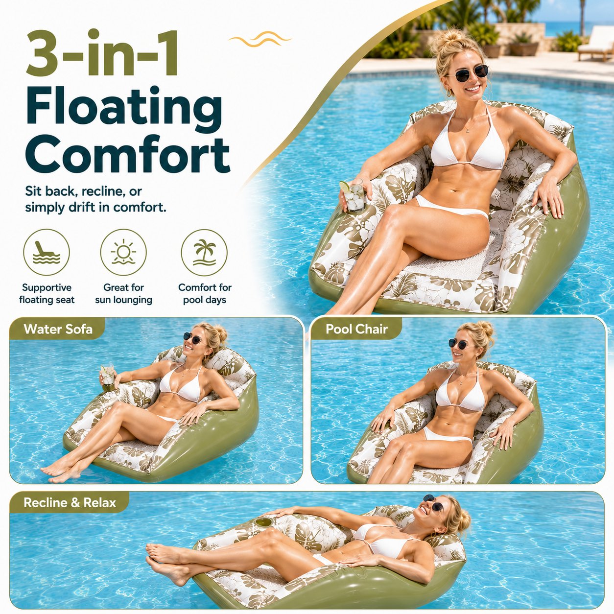 AquaLounge - Luxury Inflatable Pool Sofa
