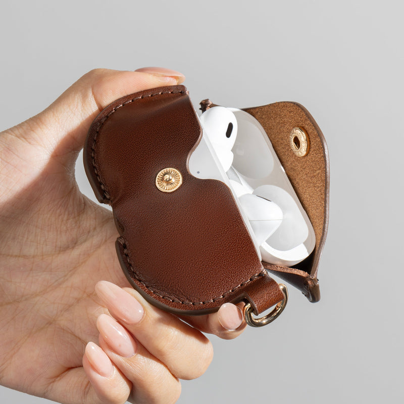 LuxeShield – Premium Genuine Leather AirPods Protective Case