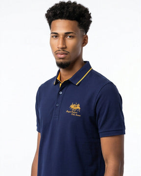 Belgavi — Embroidered Polo Shirt with Contrast Trim