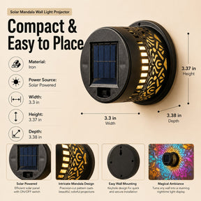 MandalaGlow - Solar Mandala Wall Light Outdoor Fence Projector Lamp