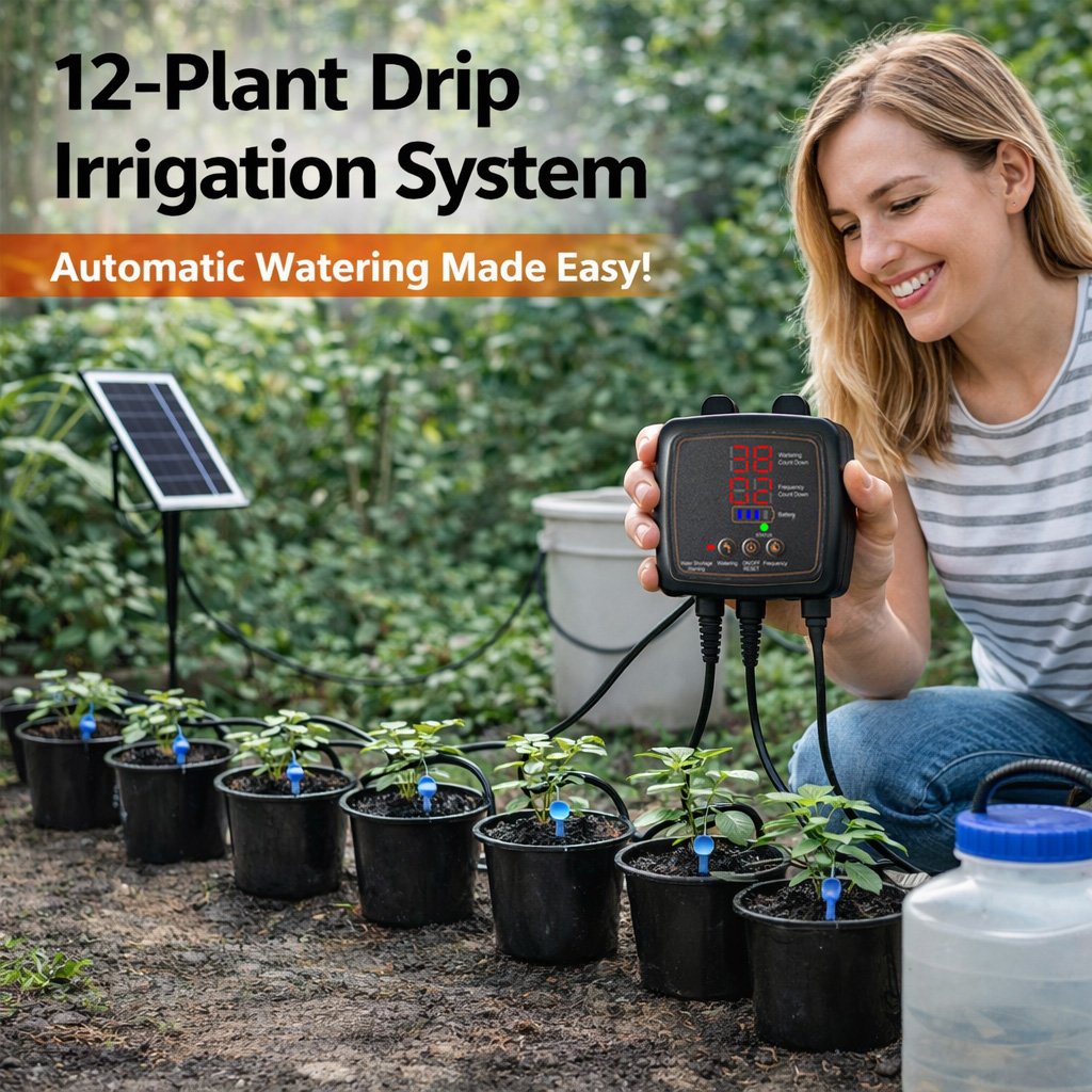 💧 12-Plant Solar Drip Irrigation Kit 🔥
