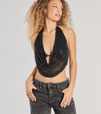 GlamDiva – Rhinestone Halter Party Top