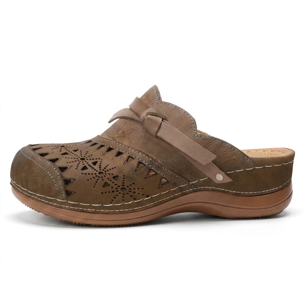 Rosalie — Laser-Cut Clog with Bow Detail