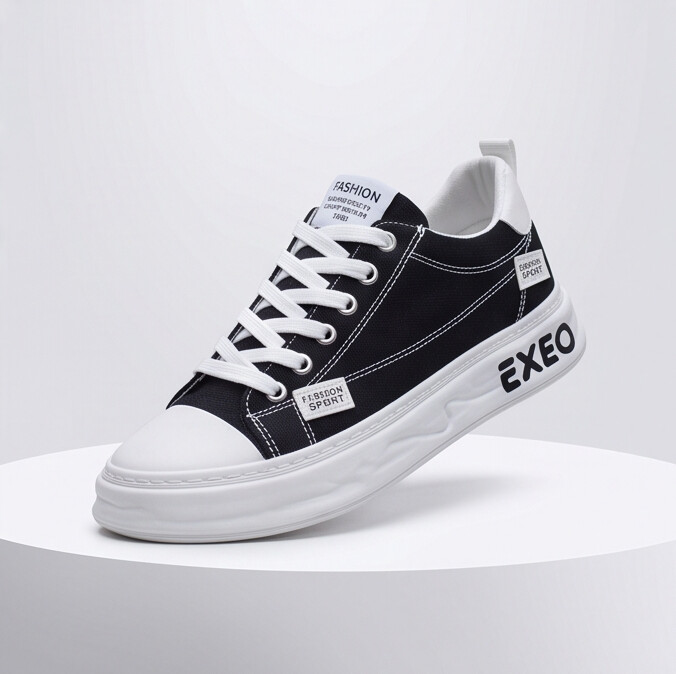 CanvaLift — Platform Sneaker with Stitched Label Details
