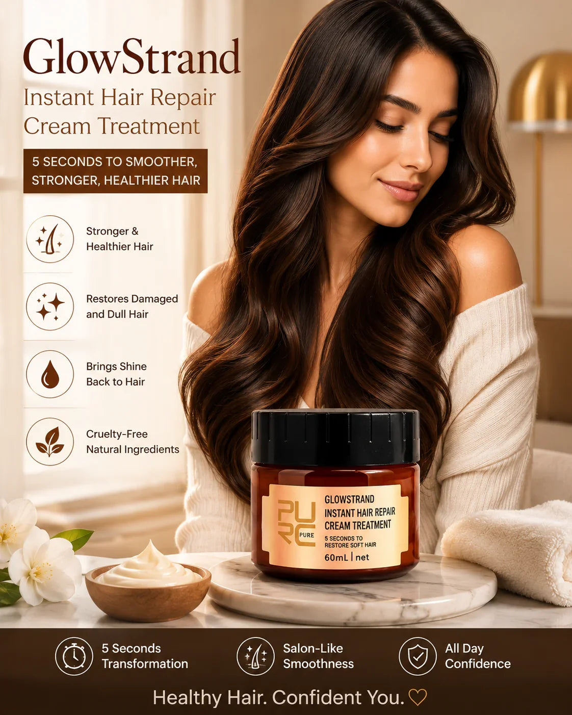 GlowStrand – Instant Hair Repair Cream Treatment