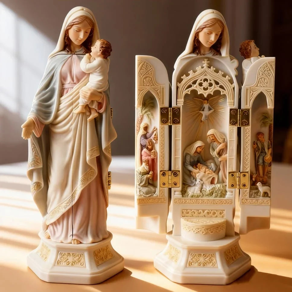 Celestial Birth - Renaissance Nativity Triptych