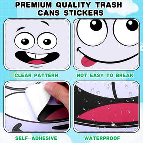 EcoSmile – Eco-Friendly Trash Can Face Sticker Set