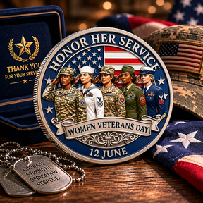 ValorRose – Female Veteran Tribute Challenge Coin