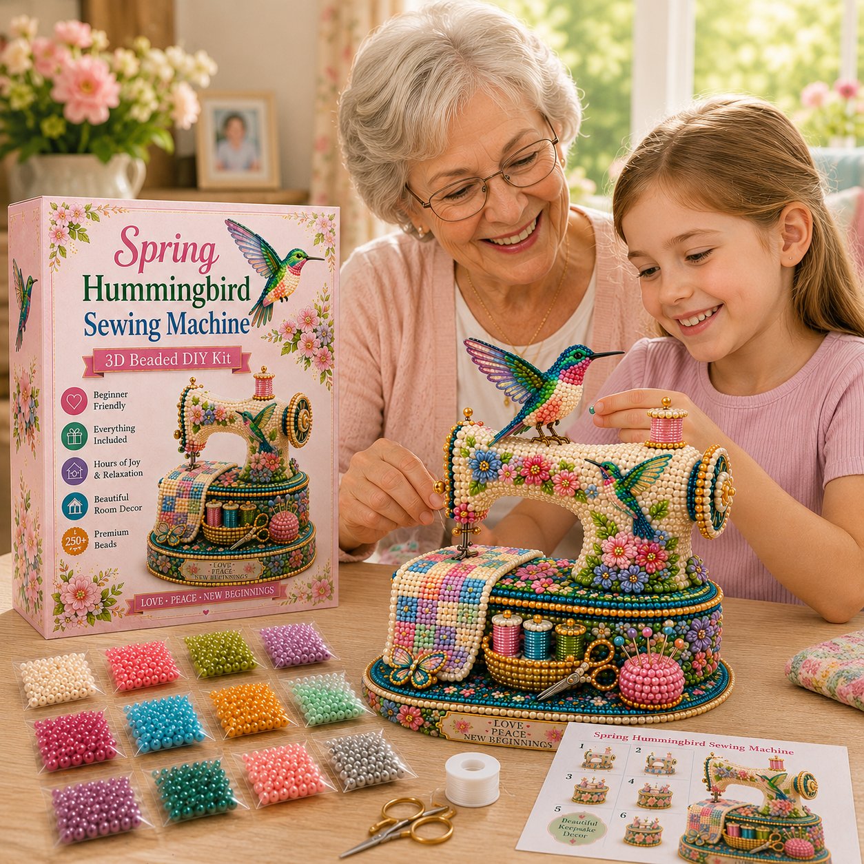 SpringBloom – 3D DIY Hummingbird Sewing Machine