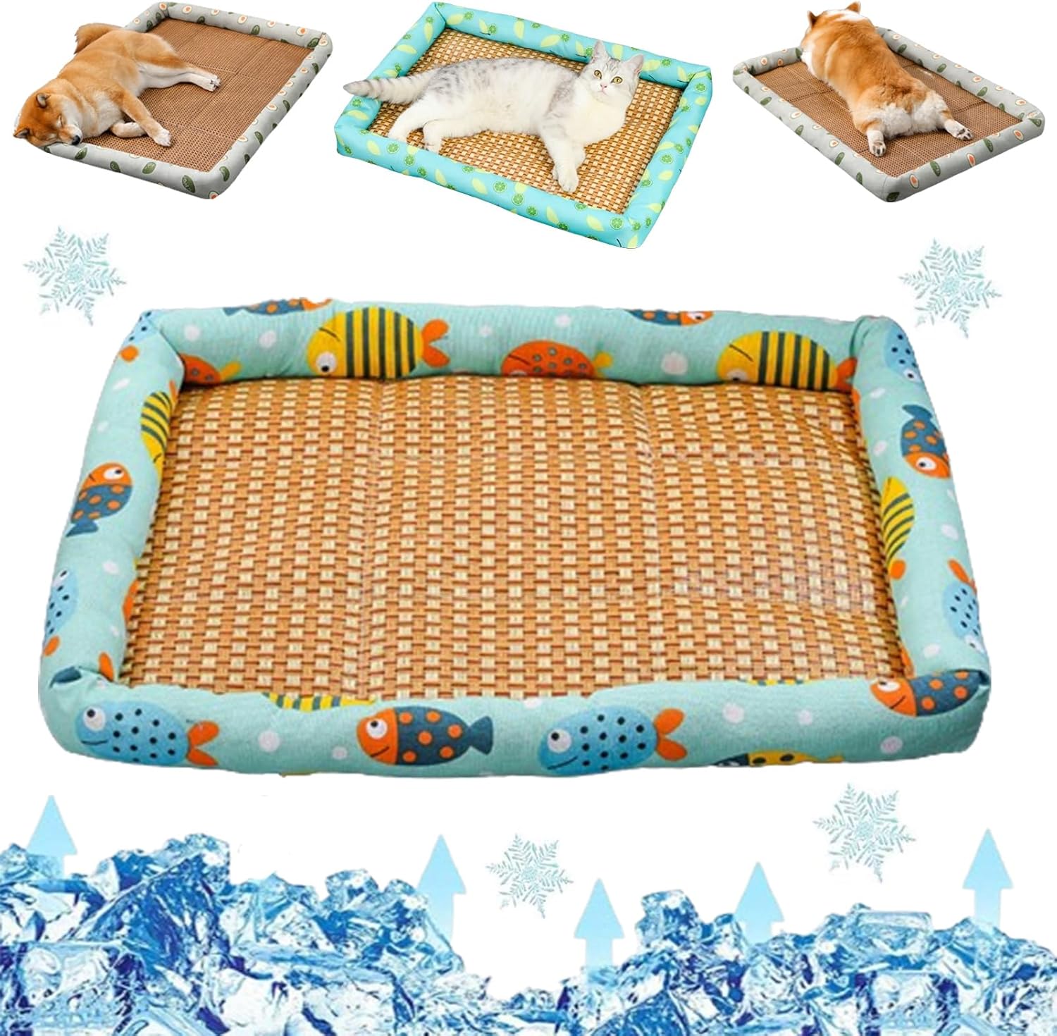 CoolNest – Breathable Rattan Cooling Pet Bed