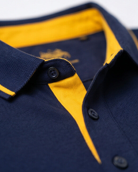 Belgavi — Embroidered Polo Shirt with Contrast Trim