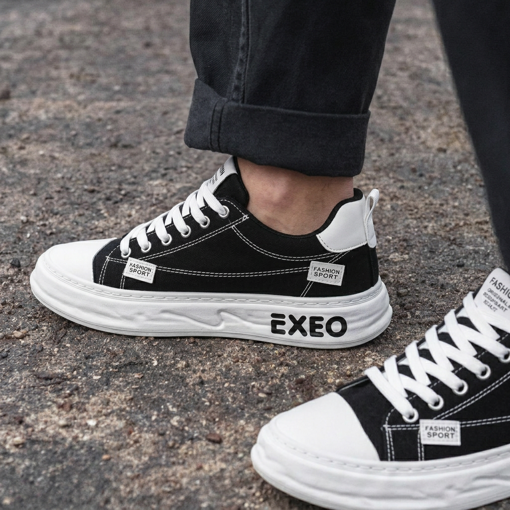 CanvaLift — Platform Sneaker with Stitched Label Details