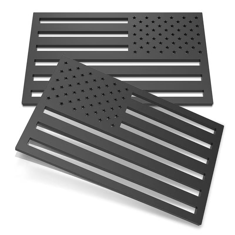 ShadowGlory – 3D Black American Flag Emblem Decal