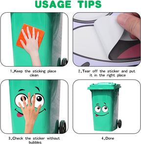 EcoSmile – Eco-Friendly Trash Can Face Sticker Set