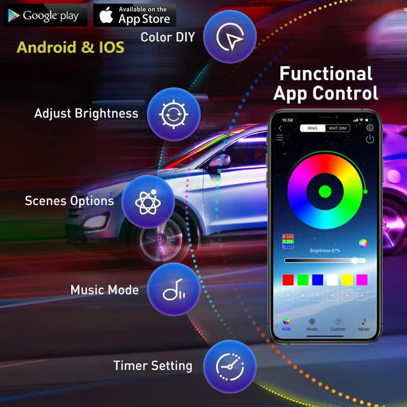 GlowRide – Flexible RGB Underbody LED Strip Lights