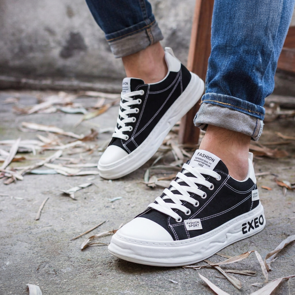 CanvaLift — Platform Sneaker with Stitched Label Details