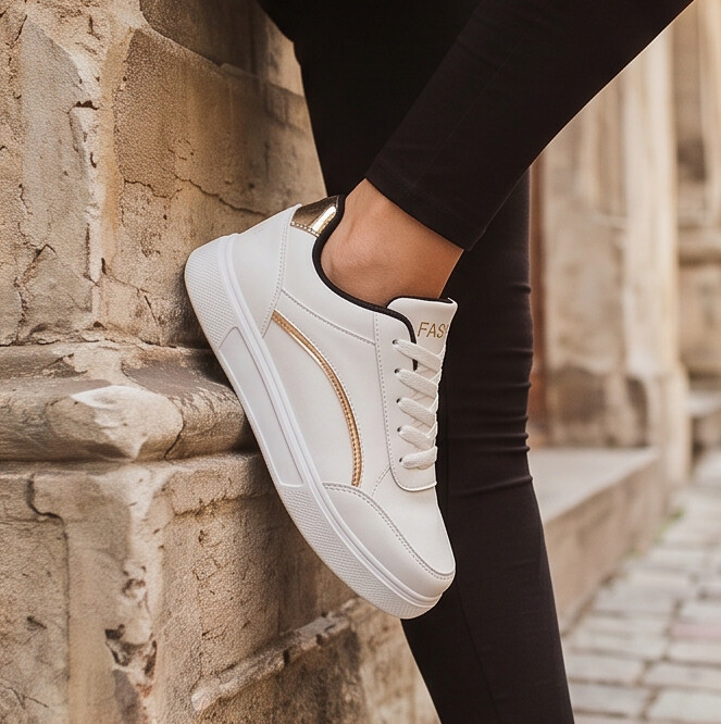 Stella — Platform Sneaker with Metallic Accents