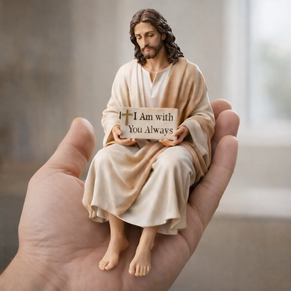 ✝Jesus Desk Companion Figurine✨Hand-Painted Ceramic Figurine