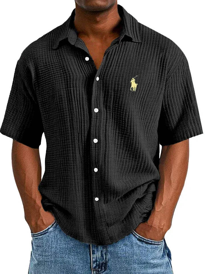 UrbanLoom – Relaxed Textured Button Half Sleeved Shirt
