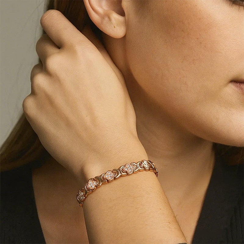 BloomGrace – Flower Copper Bracelet Elegant Style