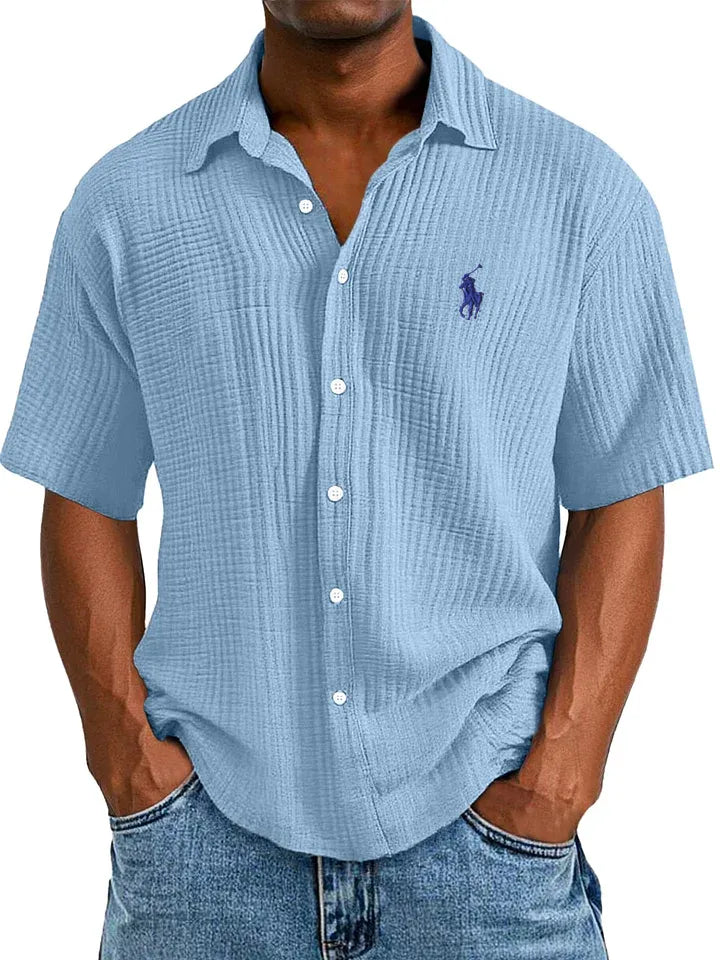 UrbanLoom – Relaxed Textured Button Half Sleeved Shirt