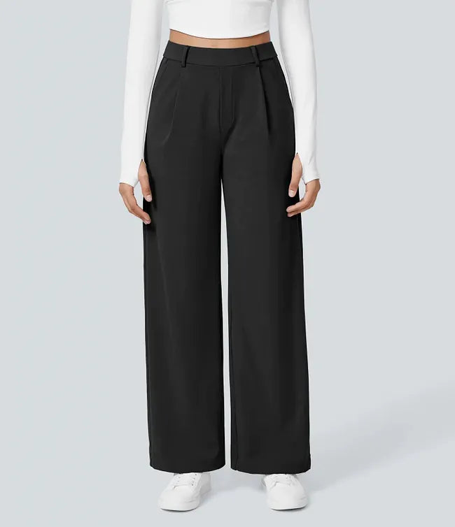 EleganceFit – High Waist Straight Casual Pants