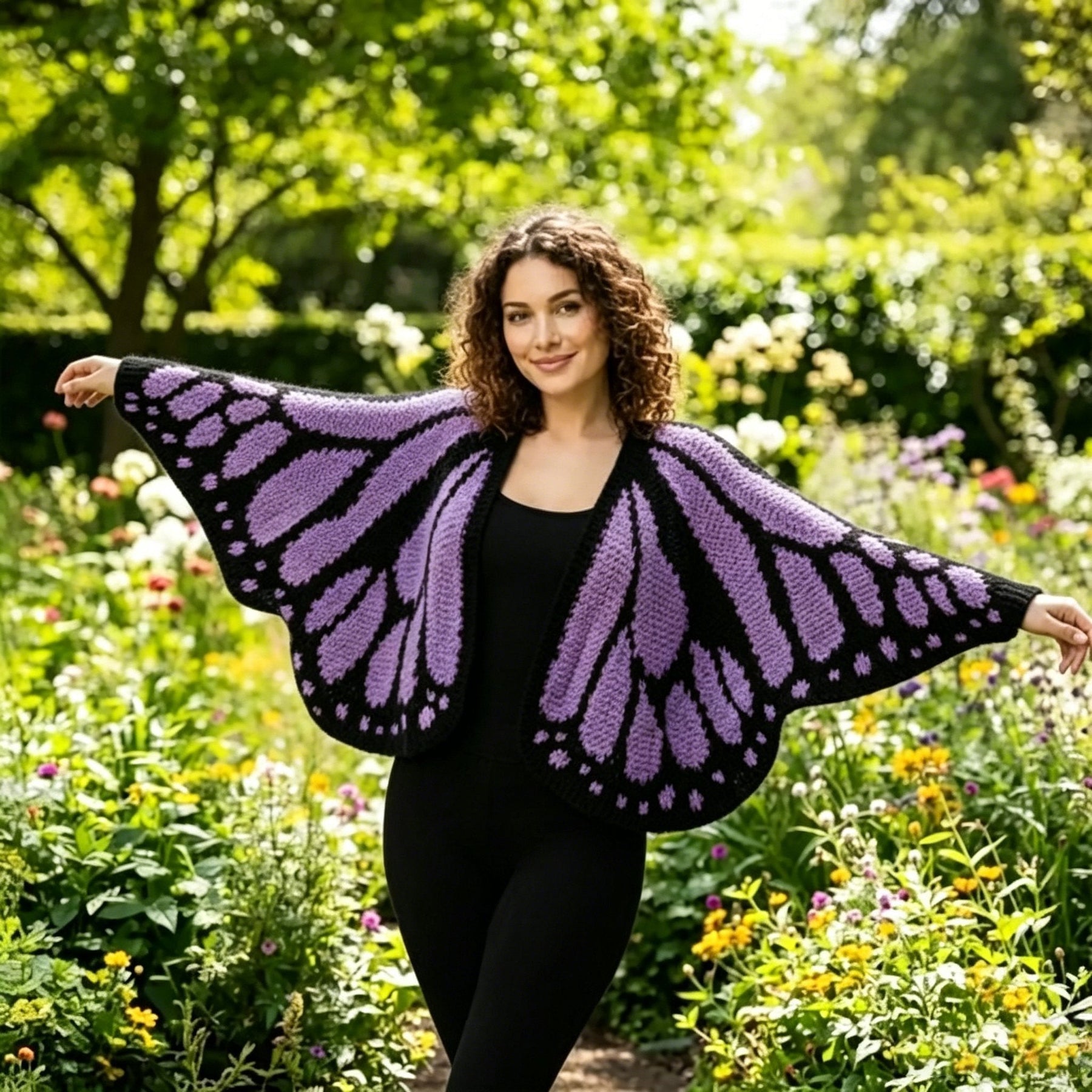 FlutterNest – Artistic Butterfly Comfort Cardigan