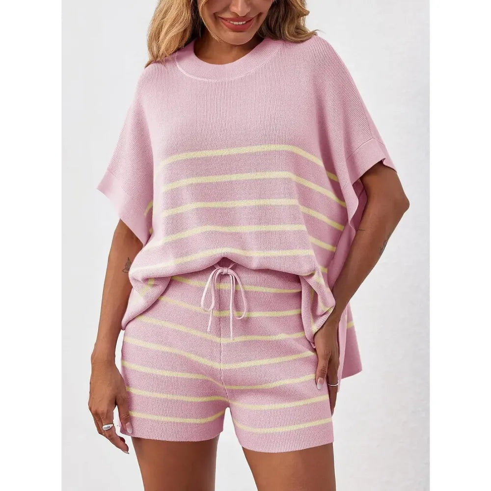 BellaVive – Chic Striped Loungewear Outfit Set