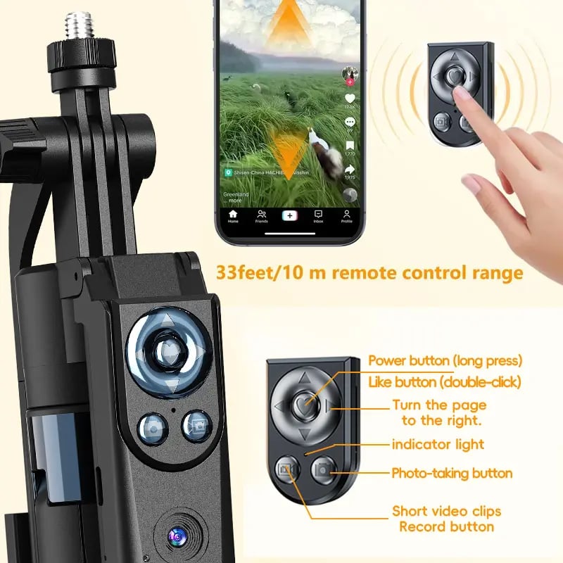 TrackPro – 360° Auto Face Tracking Selfie Stick Tripod
