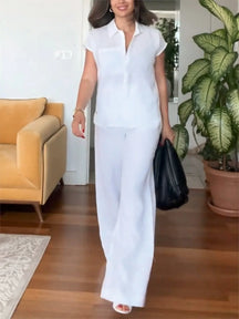 BreezeEase – Relaxed Wide Leg Lounge Set