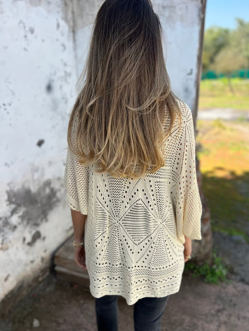 CloudWeave – Hollow Half Sleeve Cardigan