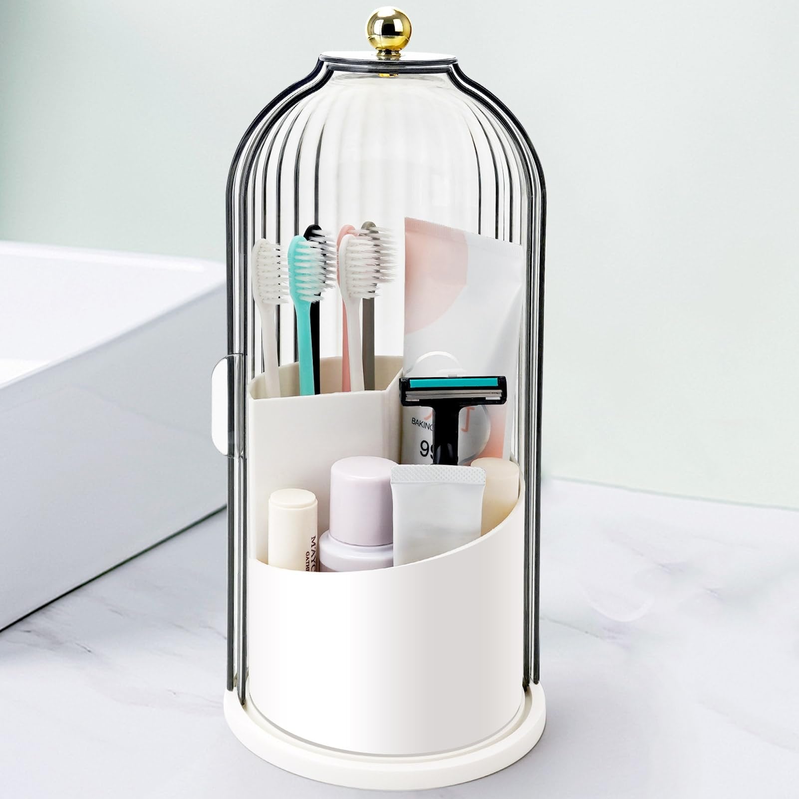 BrushNest – Sliding Lid Toothbrush Organizer