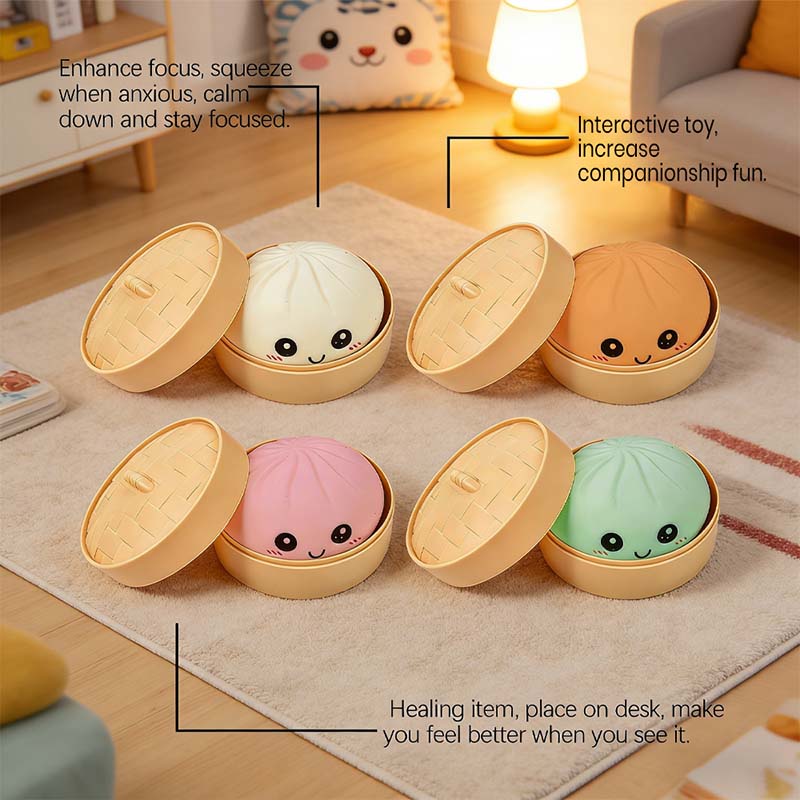 SquishJoy – Ultra-Rare Rainbow Smiling Dumpling Squishy Toy