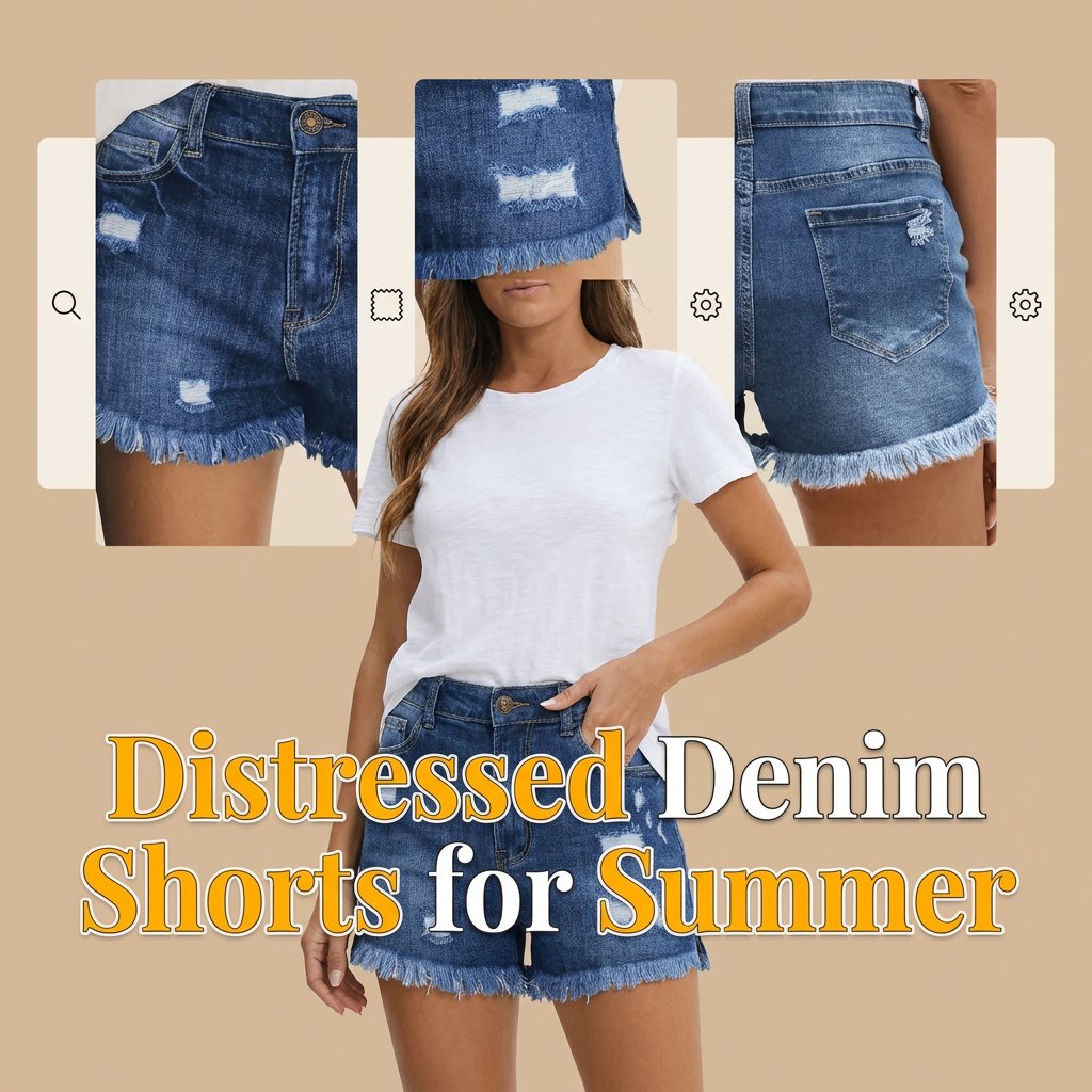 BlueBelle - Distressed Denim Shorts
